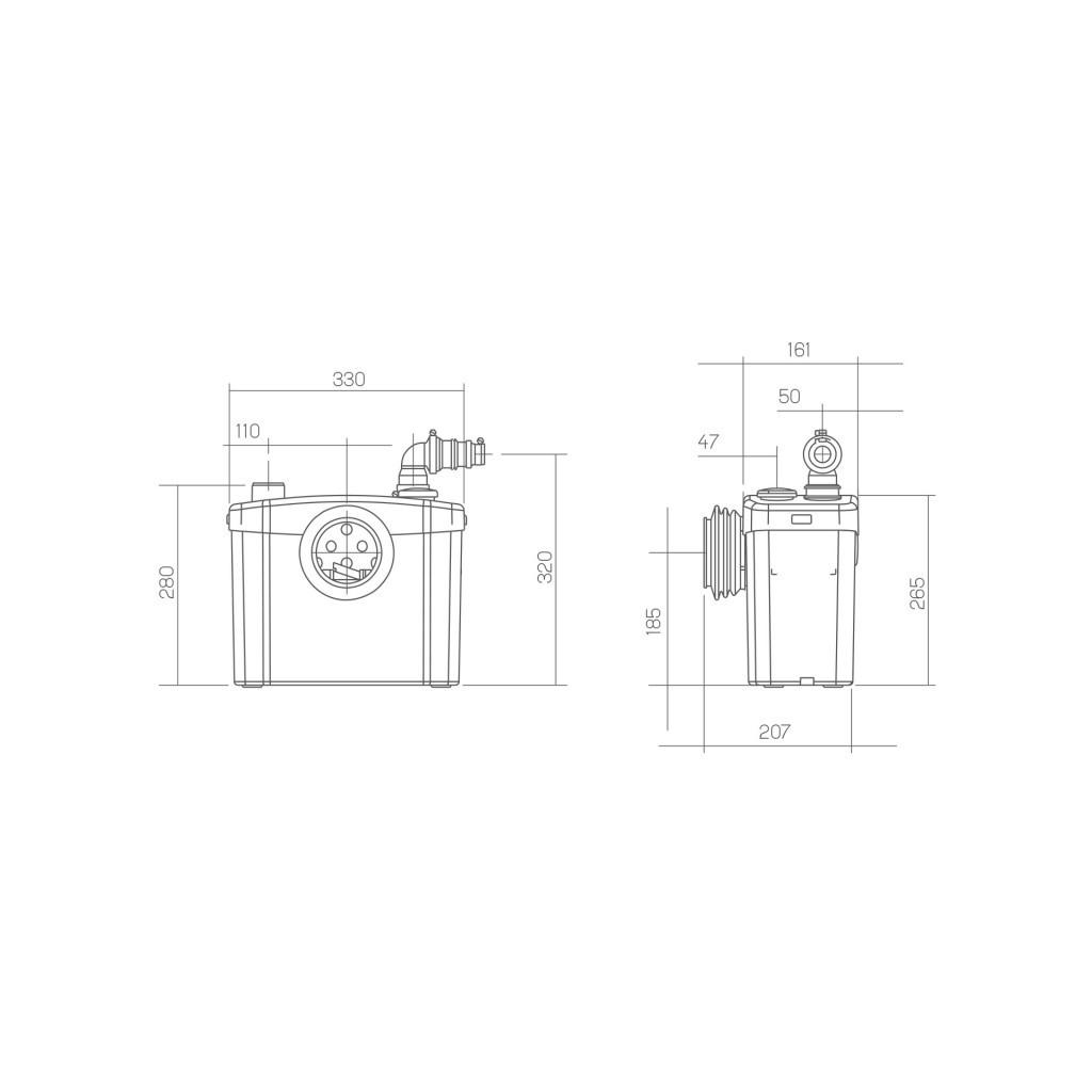 SFA SANITOP szennyvízátemelő WC-hez és mosdókagylóhoz hivatkozással 0100200 a márkától SFA SANITRIT