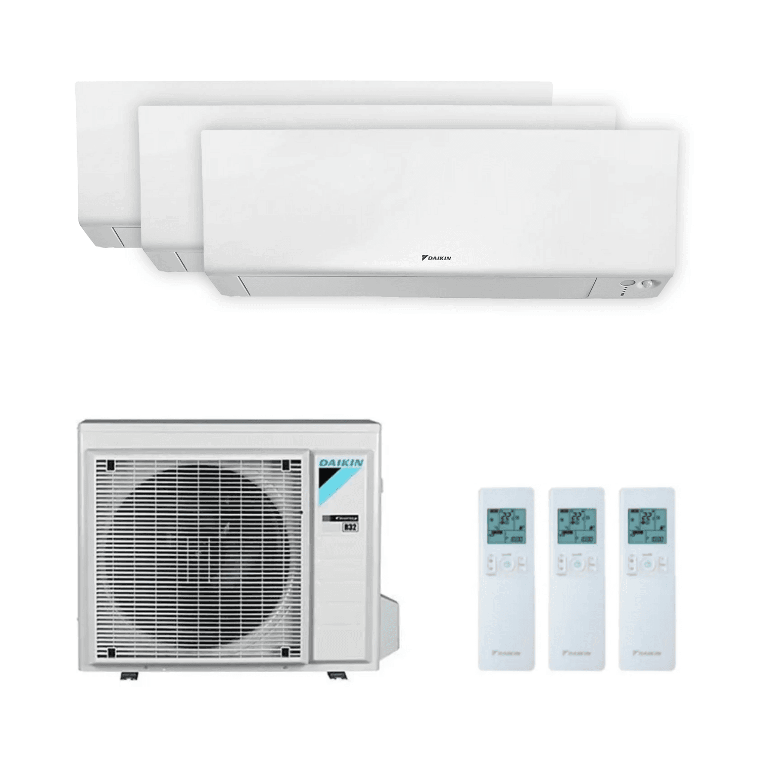 Daikin Perfera 3 az 1-ben légkondicionáló wifi-vel, 2,0 kW + 2,5 kW + 3,5 kW hivatkozással KITDAIPER3MXM52A202535 a márkától DAIKIN