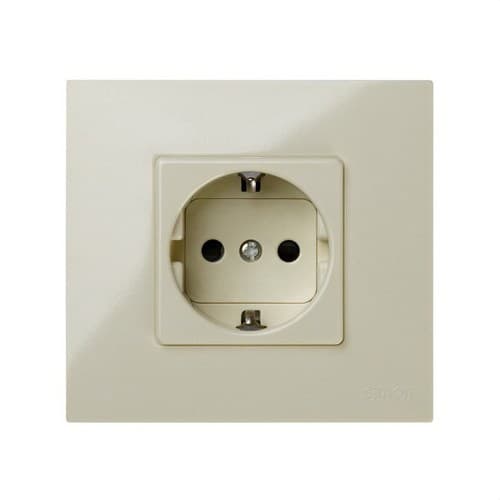 Schuko socket base monoblock with safety device and quick wiring system ivory Simon 27 Play with reference 2791432-031 from the brand SIMON