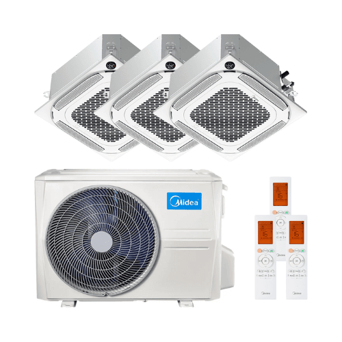 Midea Breezeless 360º 3 az 1-ben kazettás légkondicionáló, 2,5 kW, 9000 BTU hivatkozással MCA4U-09NX(3)M3O-21N8 a márkától MIDEA