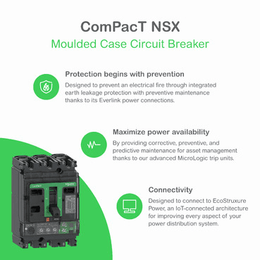ComPacT NSX250N 50kA AC 4P4R 250A TMD automata megszakító hivatkozással C25N4TM250 a márkától SCHNEIDER ELECTRIC