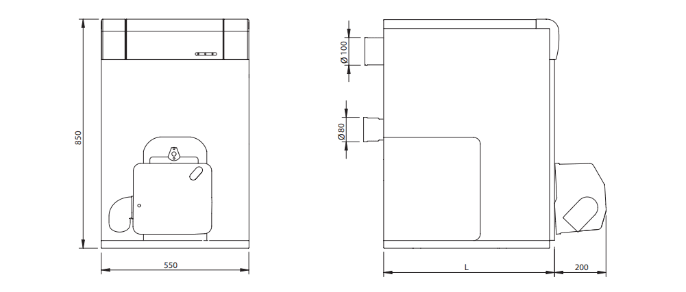 Domusa JAKA 30 HFD CONDENS 29,3 kW kondenzációs gázolajkazán hivatkozással TJAK000072 a márkától DOMUSA