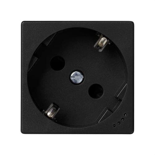 Schuko socket base with safety device, light indicator and screw terminal graphite Simon K45 with reference KL01/14 from the brand SIMON
