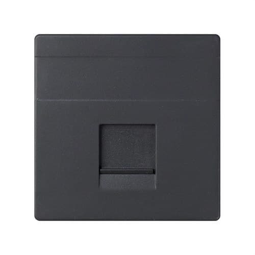 Flat voice and data plate with dust cover for 1 RJ45 AMP® connector graphite Simon 82 with reference 82005-38 from the brand SIMON