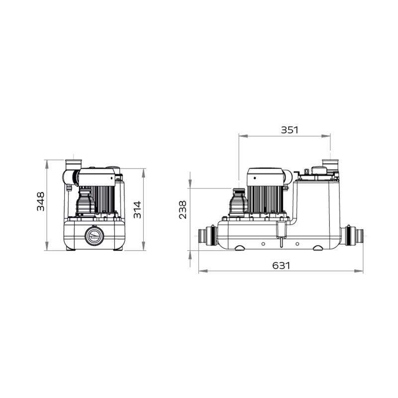 SFA SANICOM 1 Evacuation Pump for Heavy-Duty Grey Water with reference 04COM1M from the brand SFA SANITRIT
