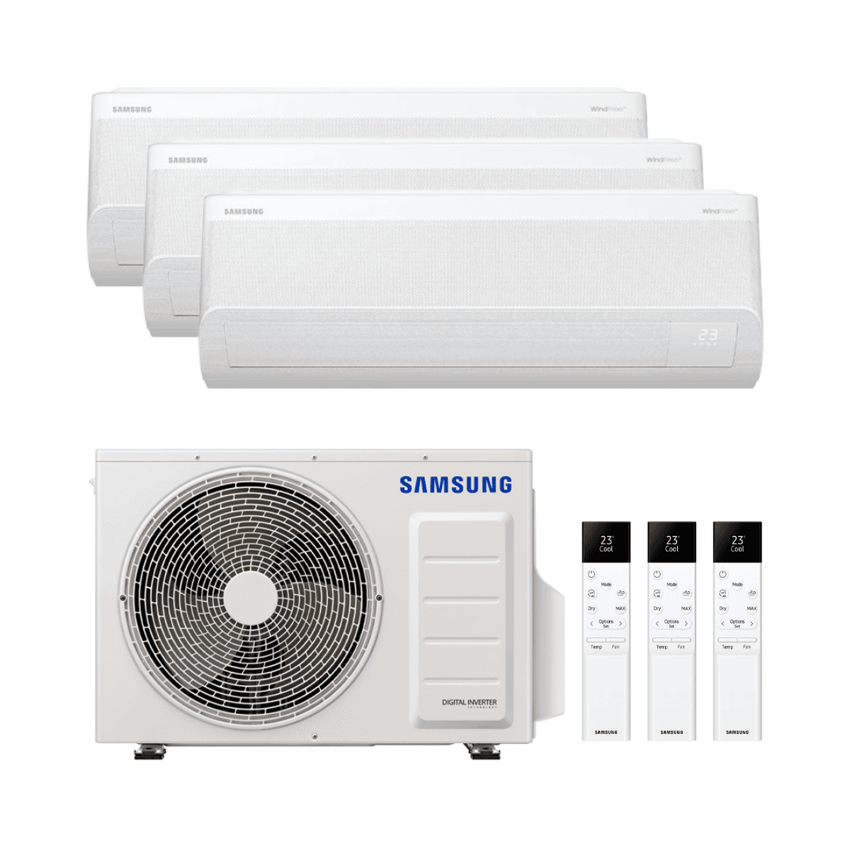 Air Conditioner 3x1 with WiFi 6.8 kW Samsung WindFree Comfort S2 2.5 kW (2) + 3.5 kW with reference KITSAMWINDFREE68-09+09+12 from the brand SAMSUNG