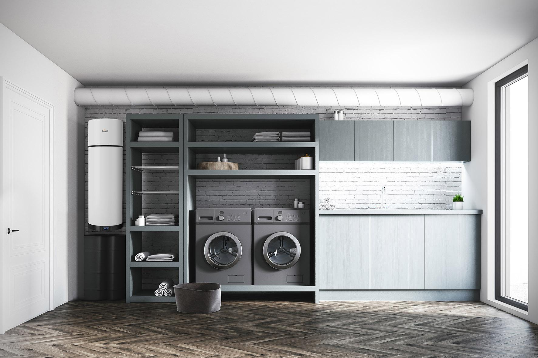 Ferroli EGEA TECH LT 120 literes wifi-s használati melegvíz hőszivattyú hivatkozással GAA0Y8KA a márkától FERROLI