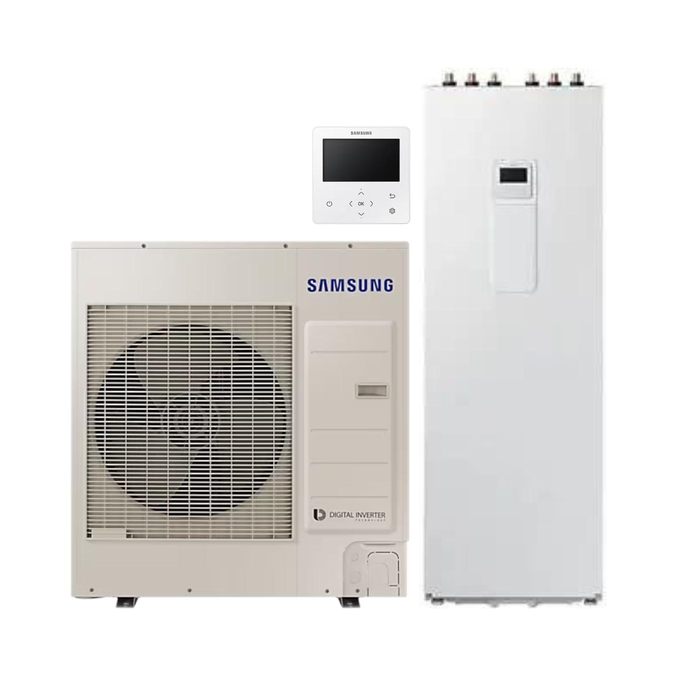 Samsung EHS 8 kW monoblokkos levegő-víz hőszivattyú szett + 260 literes Hydro Kit hivatkozással EHS260R328 a márkától SAMSUNG