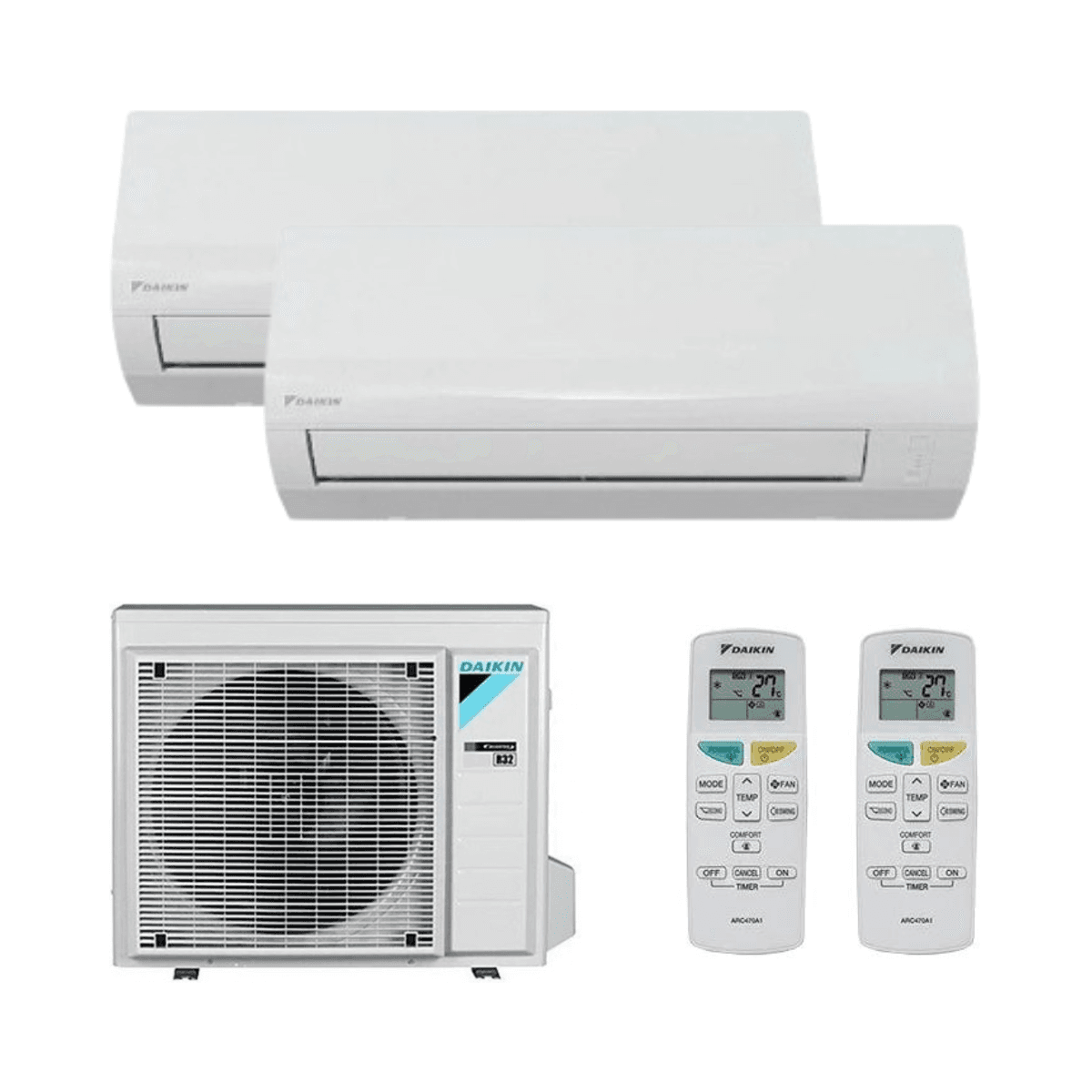 2 az 1-ben légkondicionáló wifi-vel Daikin Sensira 2,5 kW + 3,5 kW hivatkozással KITDAISENSIRA2X125+35 a márkától DAIKIN