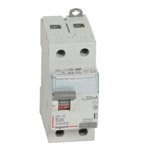 DX3 differenciál kapcsoló 2P 63A 30mA AC osztály hivatkozással 411506 a márkától LEGRAND