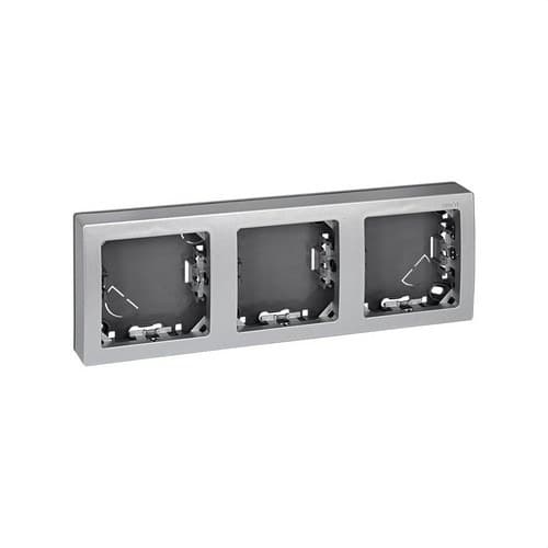 Frame with base for 3 horizontal elements aluminium Simon 73 Loft with reference 73630-63 from the brand SIMON