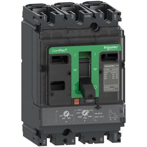 ComPacT NSX250F 36kA AC 3P3R 250A TMD automata megszakító hivatkozással C25F3TM250 a márkától SCHNEIDER ELECTRIC