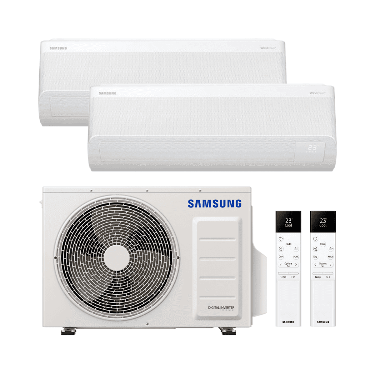 Samsung WindFree Comfort S2 2x1 légkondicionáló wifi-vel, 2,5 kW + 3,5 kW hivatkozással KITSAMWINDFREE09+12 a márkától SAMSUNG