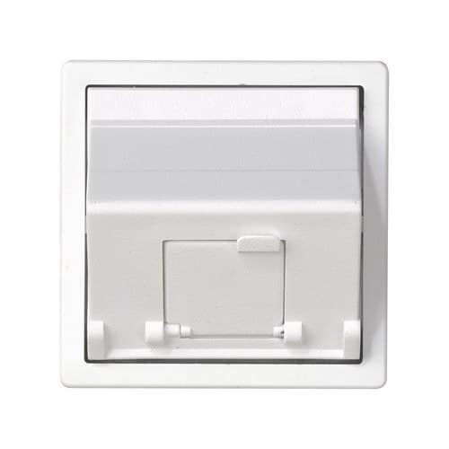 Angled voice and data plate with dust cover for 1 RJ45 connector white Simon 82 with reference 82578-30 from the brand SIMON